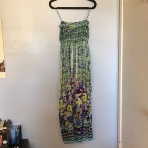 Lapis anthropologie maxi dress floral green/blue